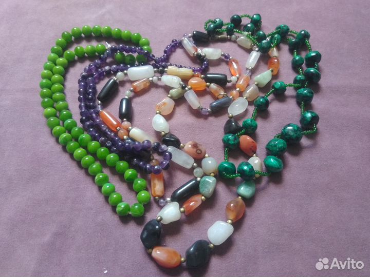 Бусы самоцветы СССР винтаж