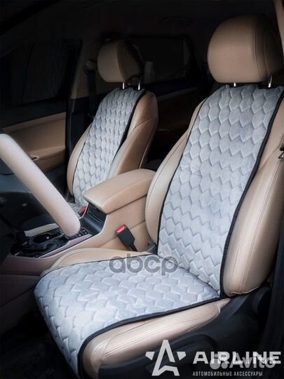 Накидки Алькантара, передние (2 шт.), серые, ун