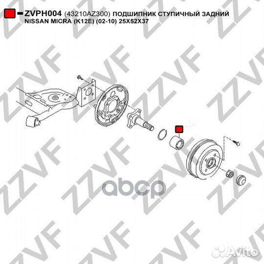 Подшипник ступичный задний nissan micra (K12E)