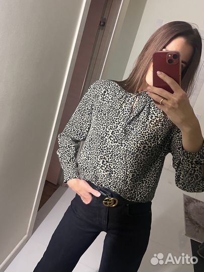 Блузка mango леопардовый принт