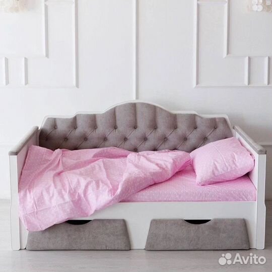 Детская кроватка - диванчик с каретной стяжкой