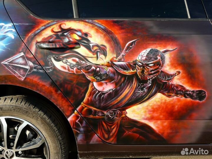 Граффити на авто, мотоцикл, шлем