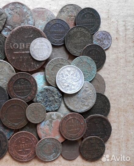 Старинные медные монеты 50 штук (лот-23 )