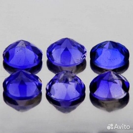 Иолит натуральный 1,33Ct 4мм 6шт VVS Круг