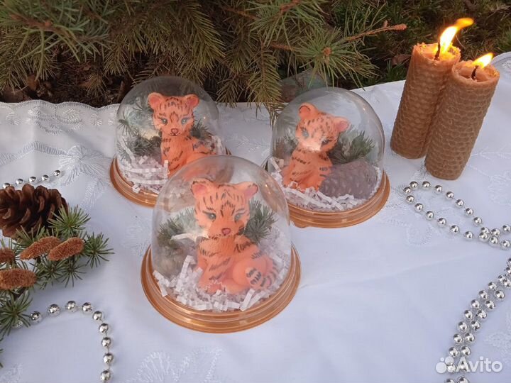 Тигрёнок в куполе мыло ручной работы