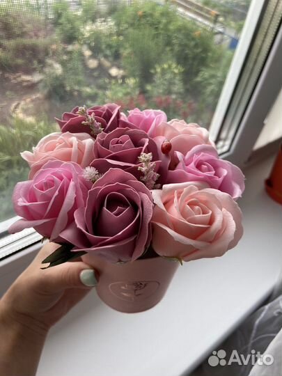 Букет из мыльных роз