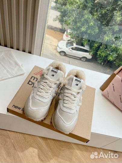 Кроссовки MIU MIU x New Balance замша мех