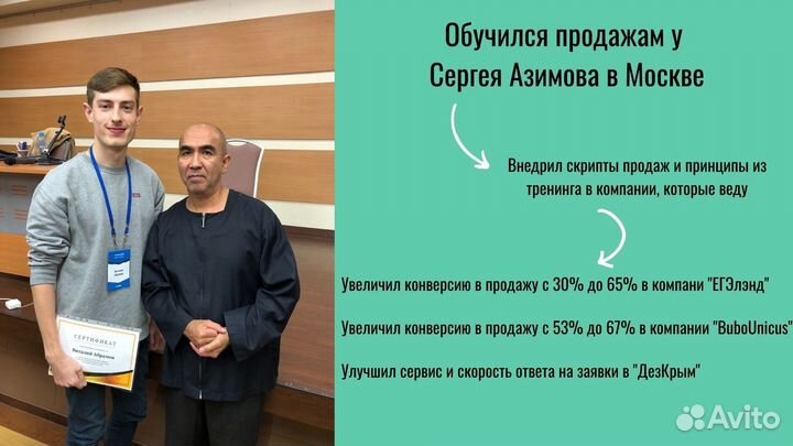 Продажа\ Переписка от лица вашей компании на Авито