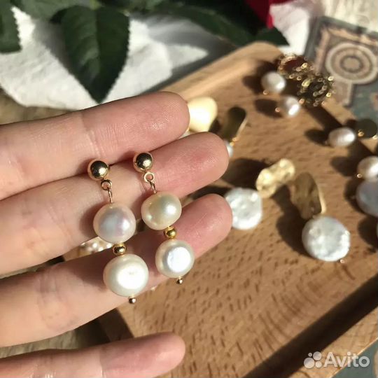 Серьги авторские с жемчугом