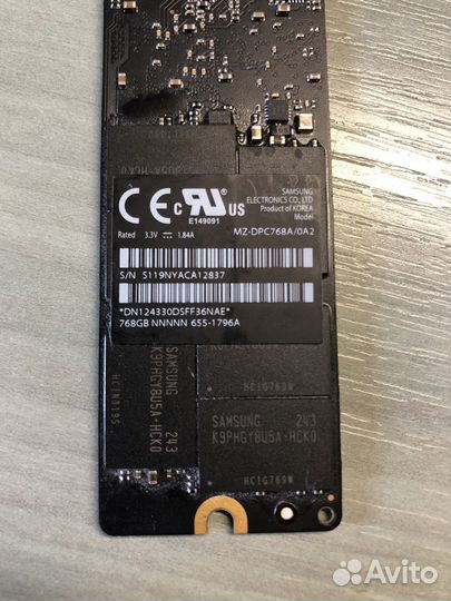 Apple SSD 768 Gb MZ-DPC768A