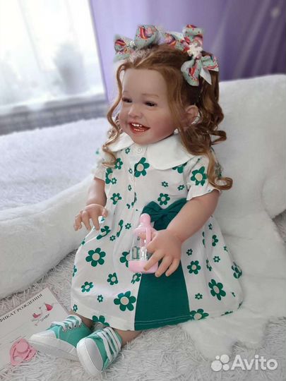 Реборн кукла большая 60 см улыбашка