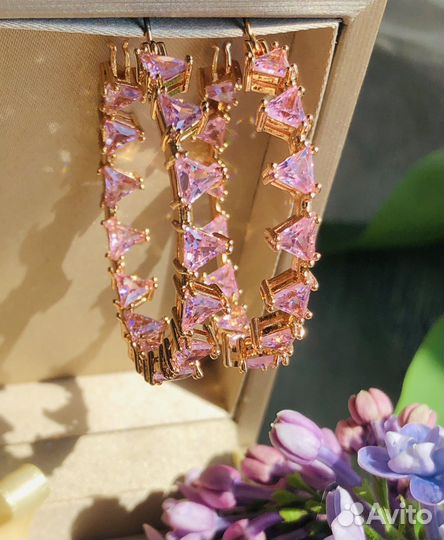 Swarovski серьги кольца