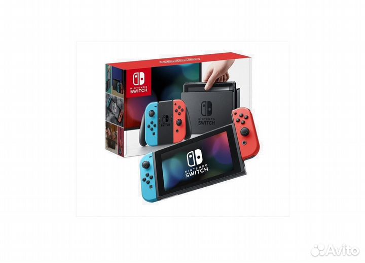 Nintendo Switch 32Gb + 128Gb MicroSD Red & Blue Пр