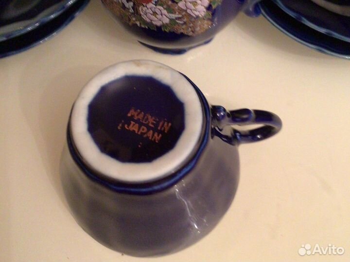 Сервис кофейный кобальтовый винтаж Япония