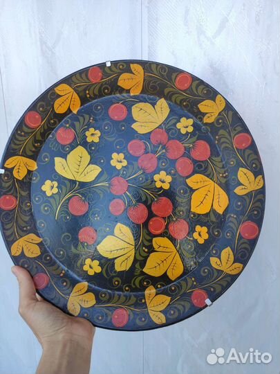 Блюдо поднос тарелка декоративная Хохлома