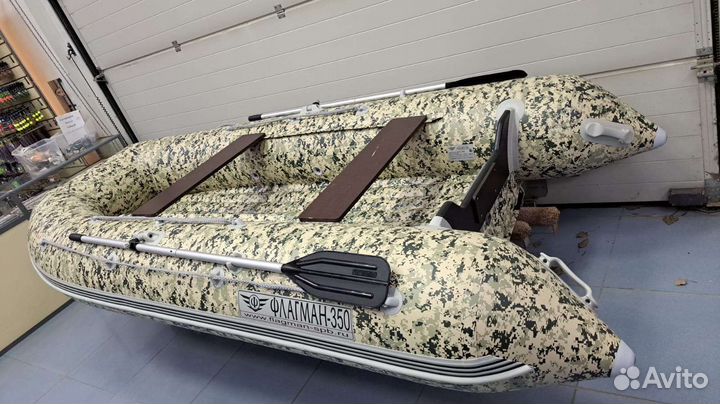 Надувная лодка пвх Флагман 350 нднд Pixel Пиксель