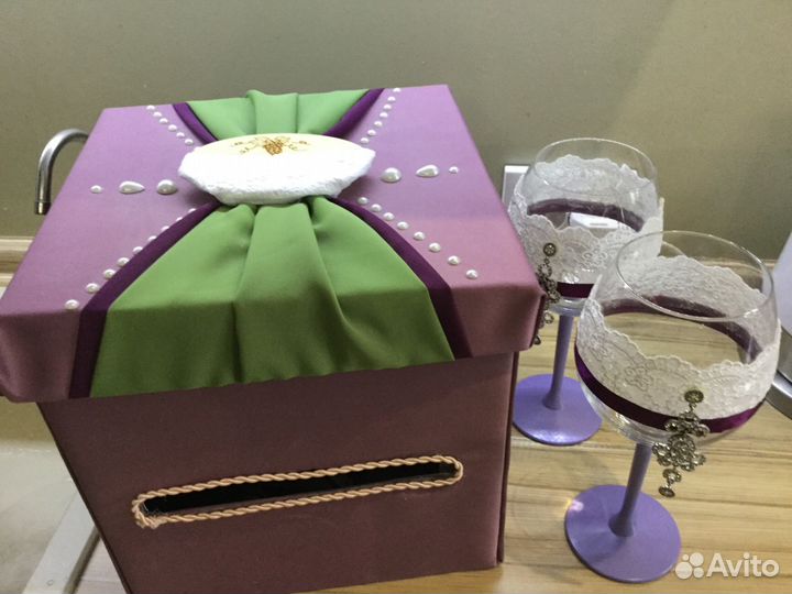 2 свадебных фужера,торжество, чешские стразы