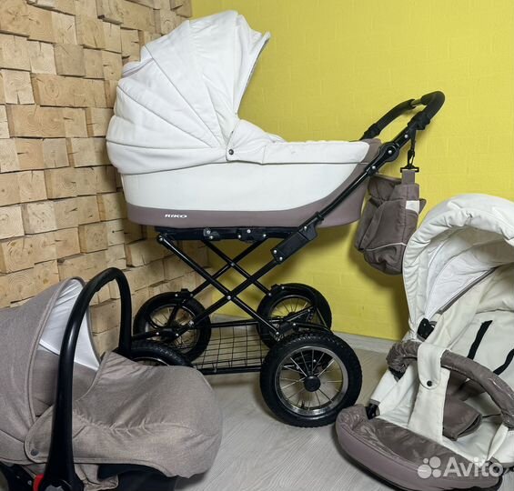 Коляска 3 в 1 классика с большими колесами