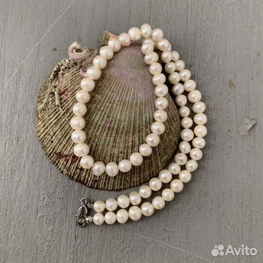 Бусы из натурального жемчуга и перламутра. Винтаж