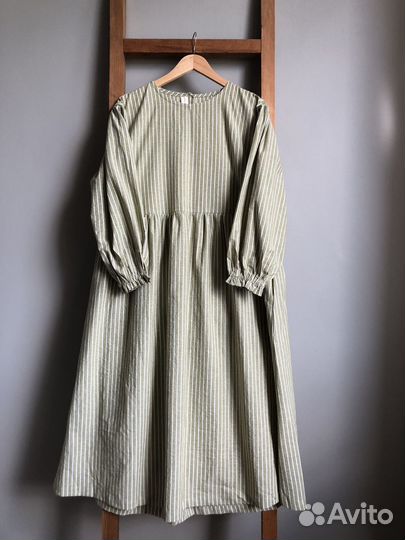 Платье свободного кроя из вареного хлопка