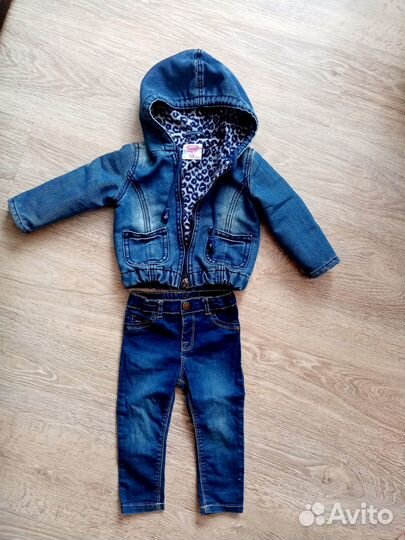 Джинсовка и джинсовые штаны на 1-2 г для девочки