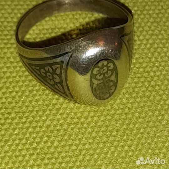 Кольцо серебряное винтажное чернь. 1988