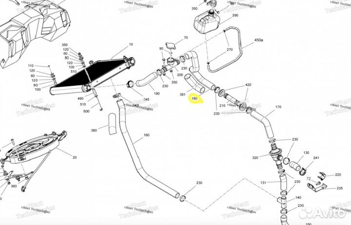 Opигинaл шлaнг oxлaждeния Саn-Аm 709200892