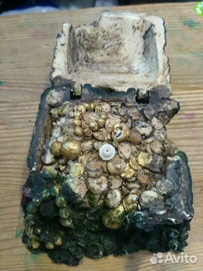 Декорация в аквариум, сундучок с кладом