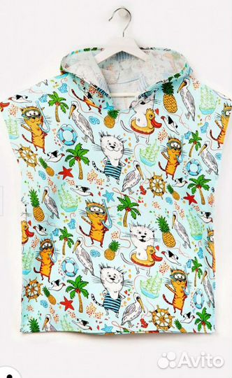 Новый халат-пончо детский