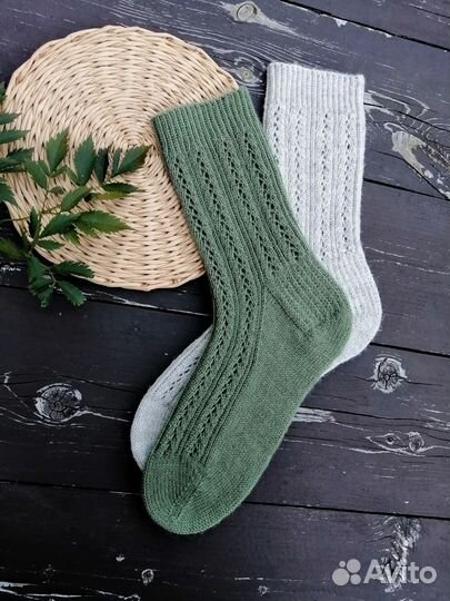 Носки шерстяные вязаные женские