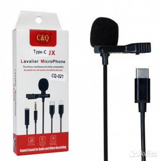 Микрофон прищепка петличный для Type-C CQ021 A3712