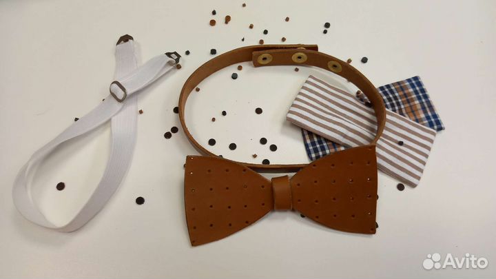 Бабочка-галстук, итальянская кожа