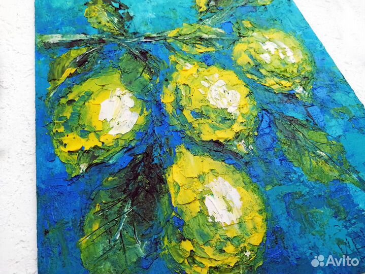 Картина маслом Лимоны в саду