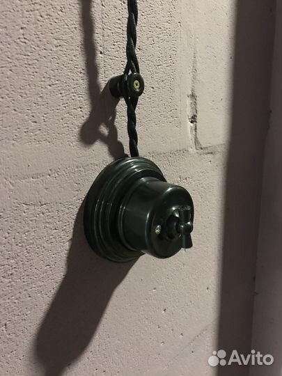 Ретро розетки и выключатели пластик чёрный