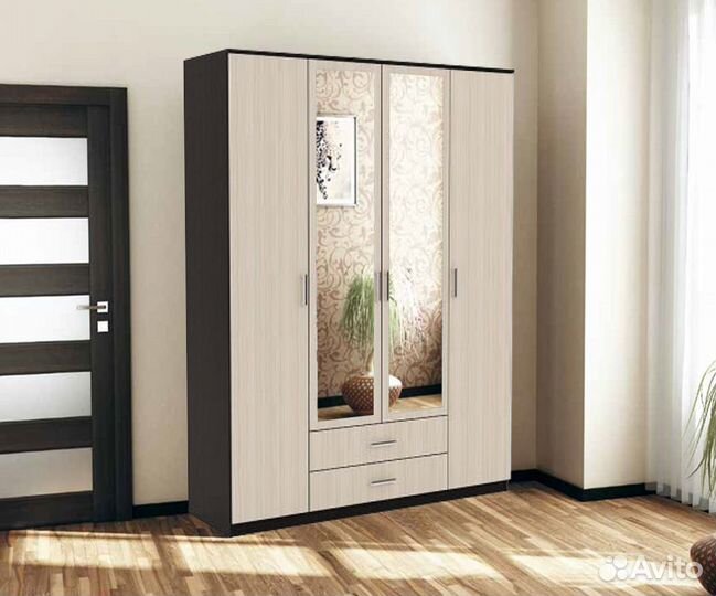 Шкаф распашной с ящиками Квадро