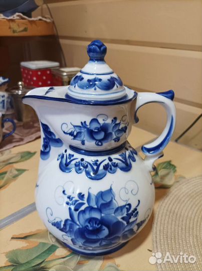 Кувшин гжель. Ваза для фруктов-200