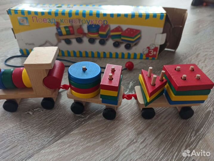 Сортер Паровоз-конструктор деревянный