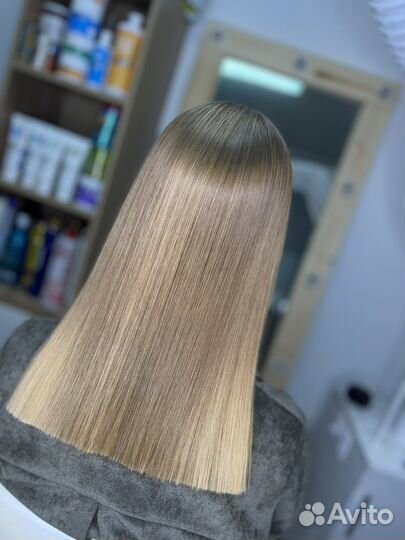 Кератиновое выпрямление волос работаю в студии