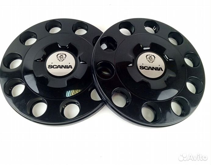 Колпаки 22.5 черные с логотипом скания