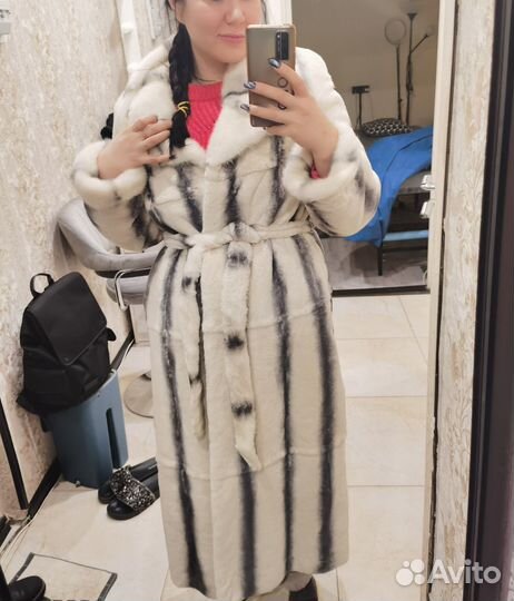 Шуба натуральный мех 46 48 длинная, торг