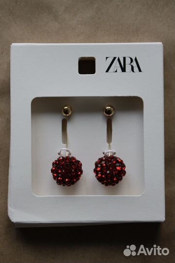 Серьги вишня со стразами zara новинка