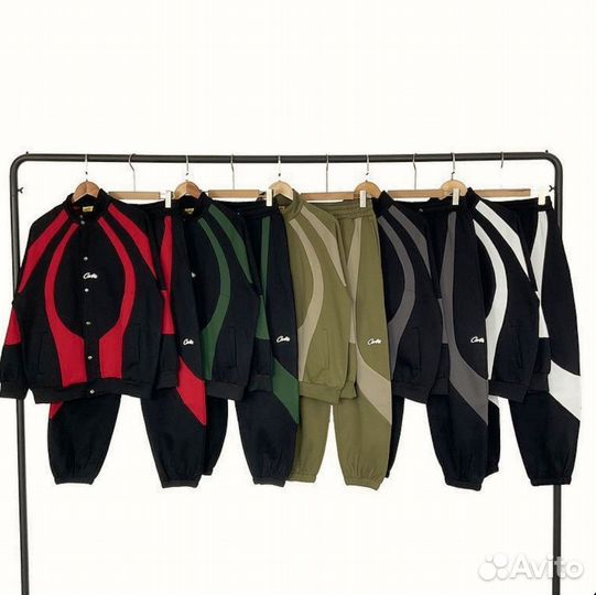 Штаны Corteiz 25 черные с зеленым