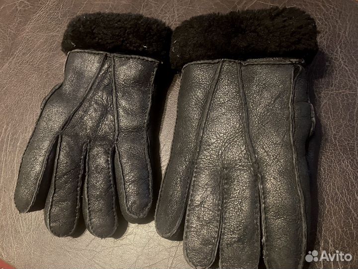 Перчатки кожаные на меху мужские