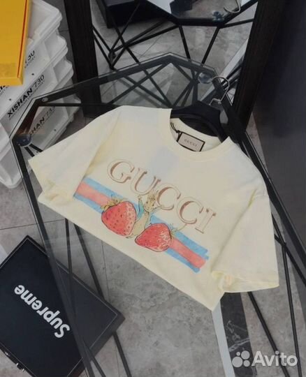 Футболка женская Gucci с принтом новая