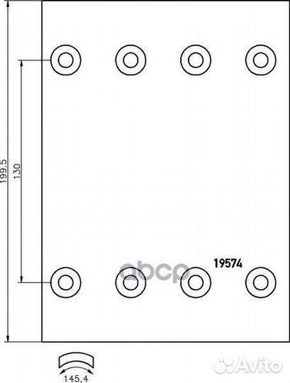 Накладки тормозные 2-рем WVA 19574
