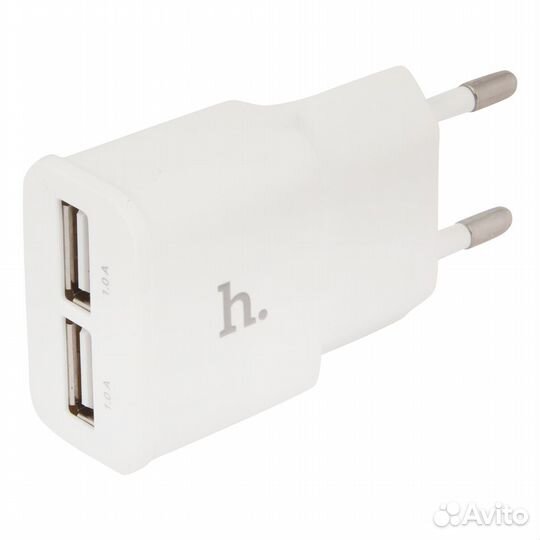 Блок питания hoco UH202 с 2 USB портами 2.4A белый