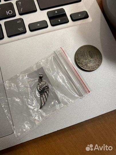 Украшение новая подвеска серебряная крыло бижутери