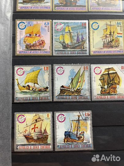 Красивые 2 серии марок. Парусники