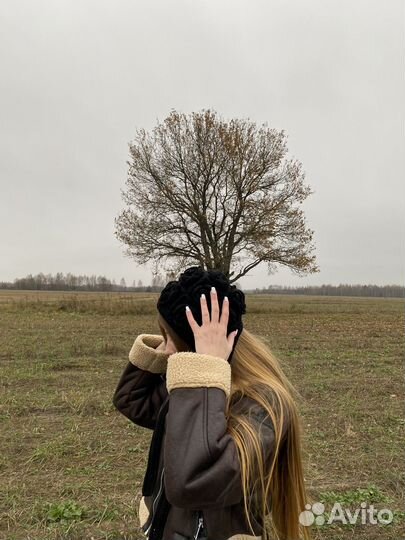 Вязаный чепчик с цветами Pinterest