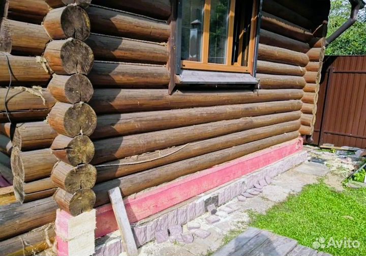 Замена венцов ремонт фундамента отмостка